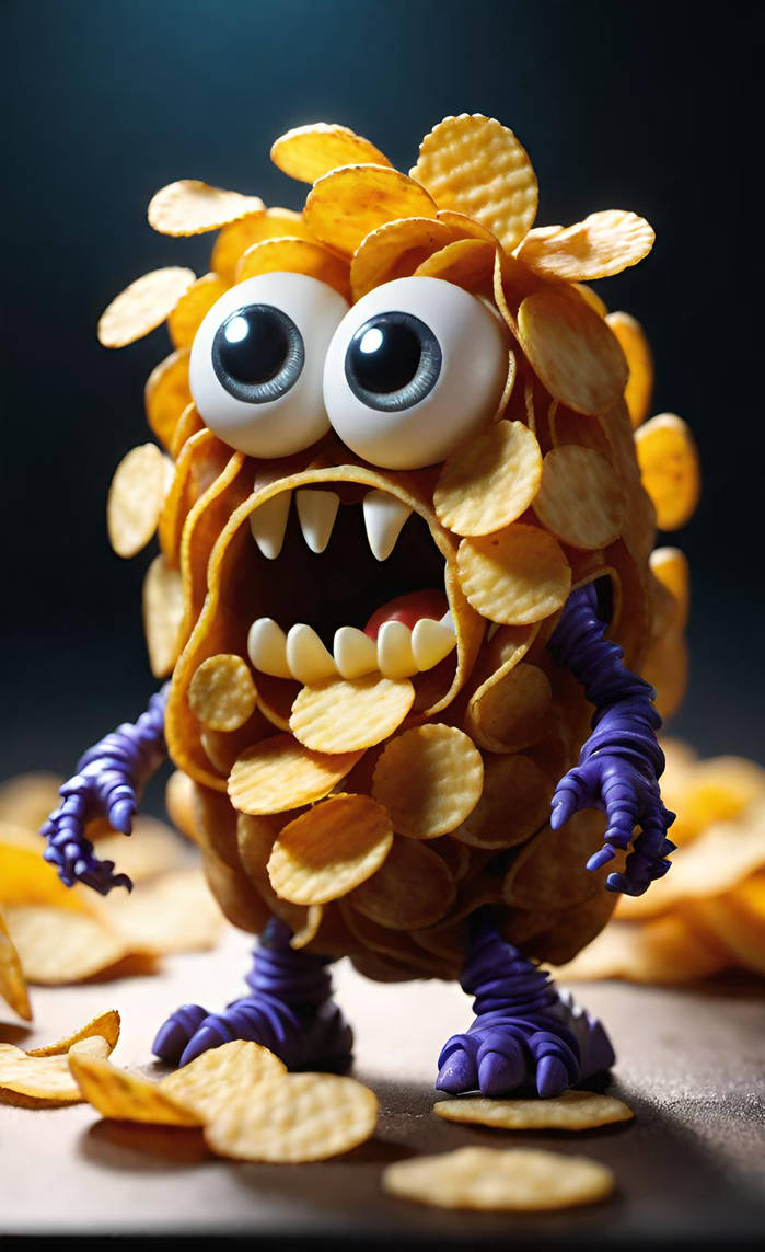 Computer Chip Monster Potato Chip Monster by NezukoRempaDeviart07 on DeviantArt