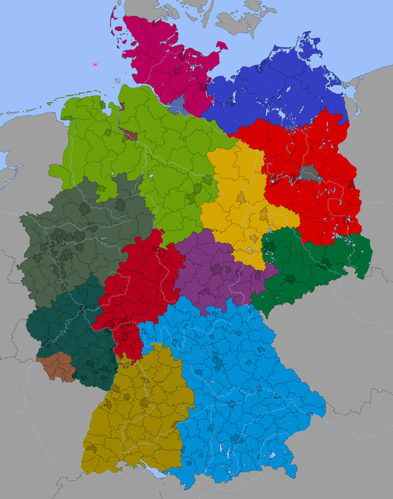 Map of Germany V2 (colored) by ViNZZ404 on DeviantArt
