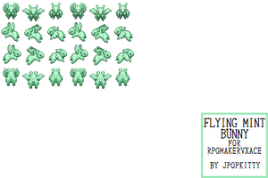 Flying Mint Bunny Sprite