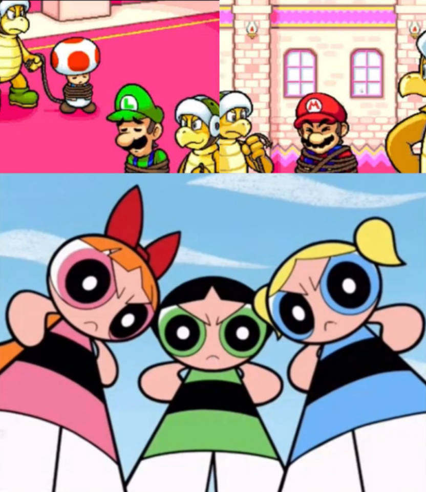 Giant powerpuff girls rescues Mario,Luigi and toad by lunartendo on ...