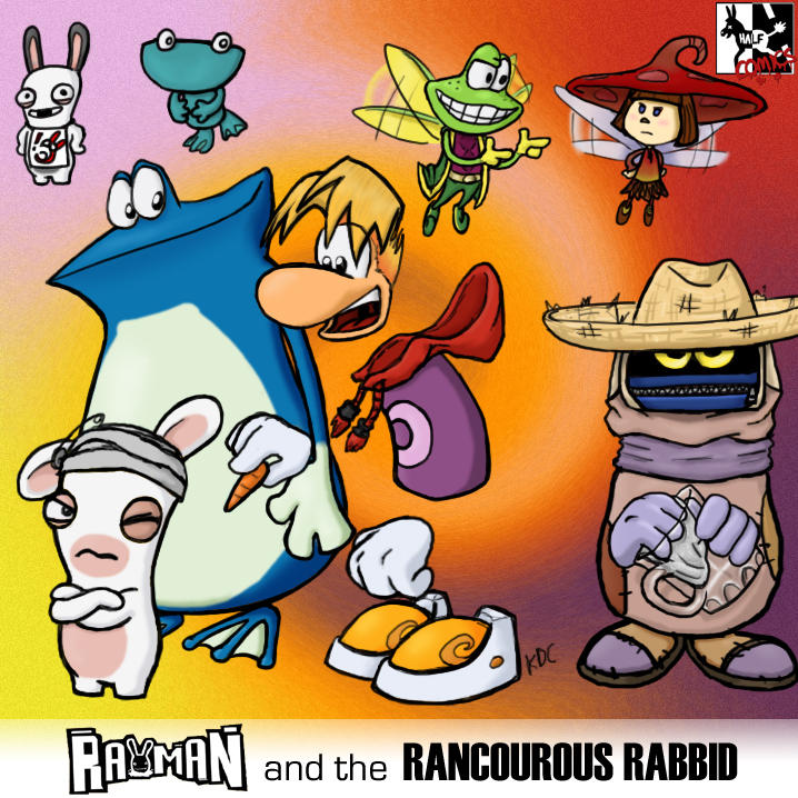 Rayman + the Rancourous Rabbid by kittydemonchild on DeviantArt