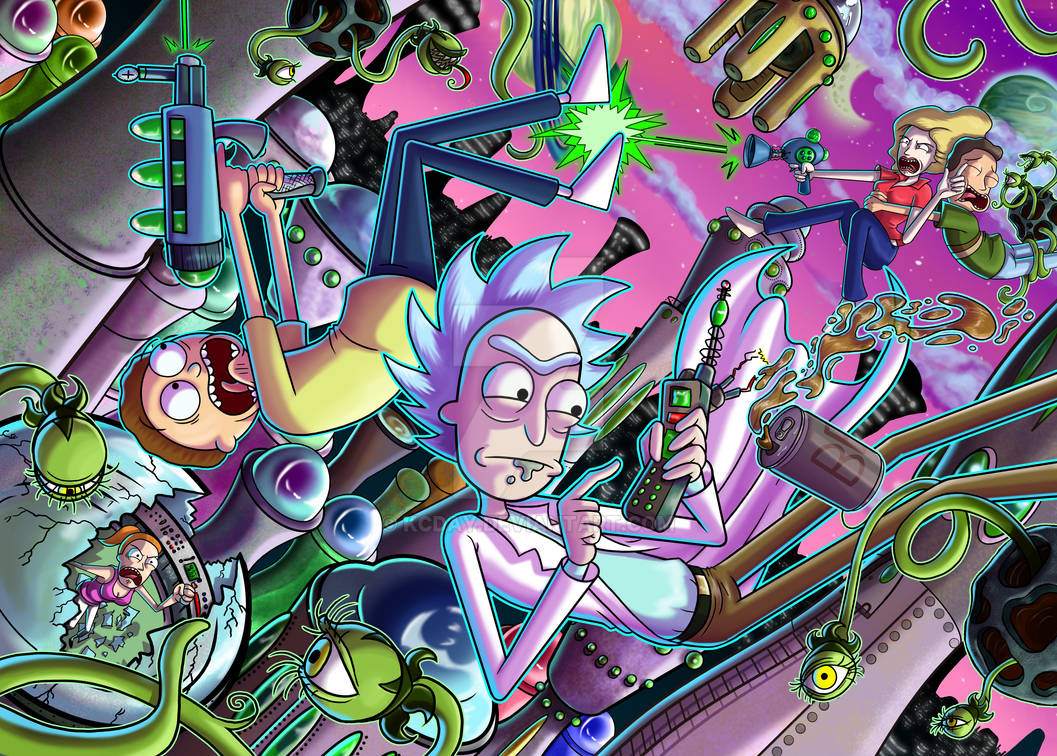 Wallpaper- Rick and Morty- Gravity Falls by LuchyZ on DeviantArt