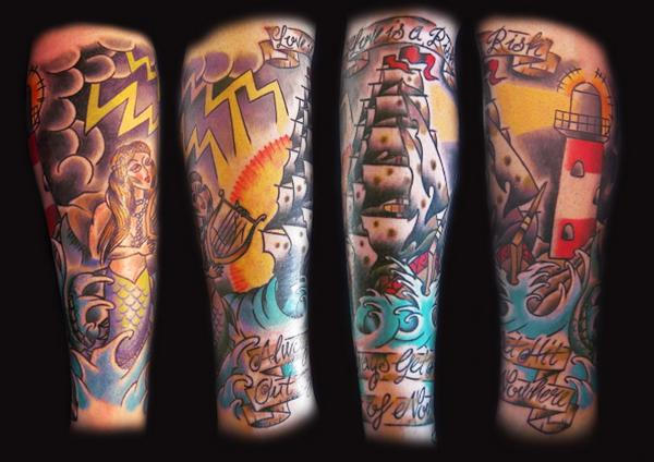 Leg sleeve tattoo by Hopeandglorytattoo on DeviantArt