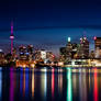Toronto Skyline At Night From Polson St No 3