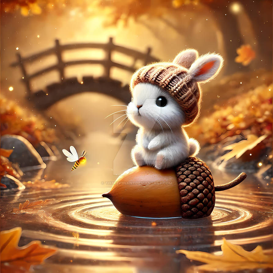 Acorn Rabbit Cozy Rabbit on a Floating Acorn Cap by Th3R3v3nan7 on DeviantArt