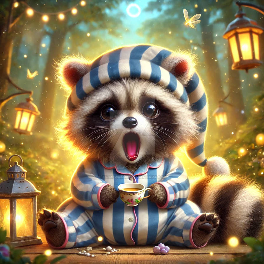 A Raccoons Cozy Tea Time by Th3R3v3nan7 on DeviantArt