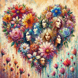 Floral Heart of Womanhood A Tribute to Strengt