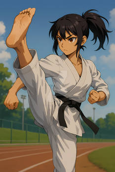 Karate Champion's High Kick
