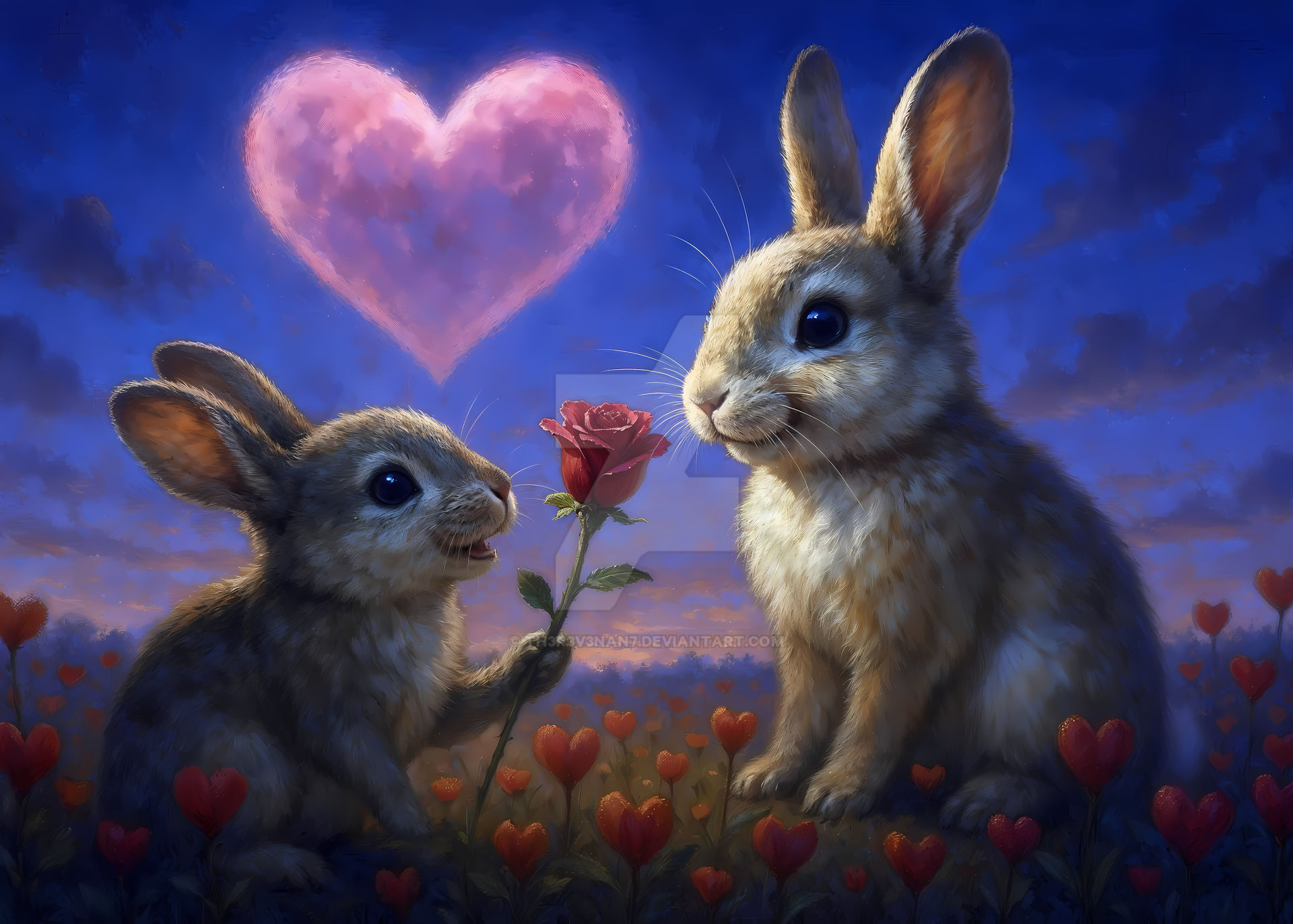 Sunset Rose with the Romantic Rabbits by Th3R3v3nan7 on DeviantArt