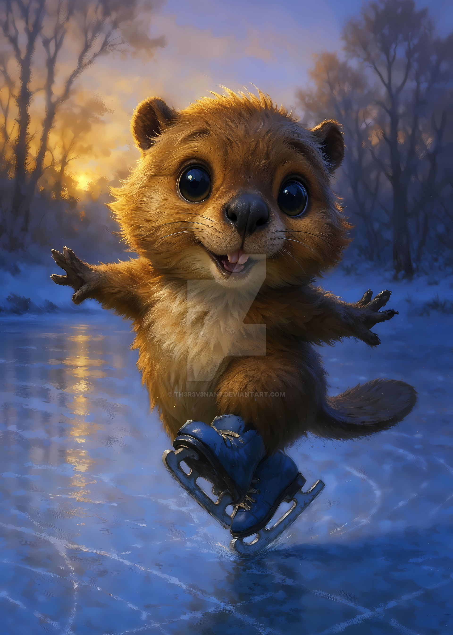 The Beaver Who Danced on Ice at Dusk