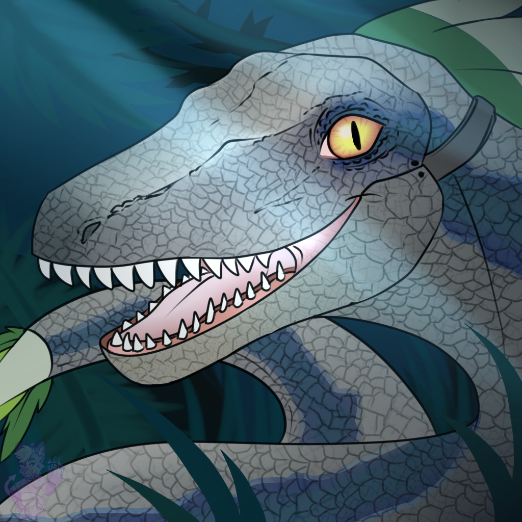 Comm Blue the Raptor by ThePyroKitty on DeviantArt