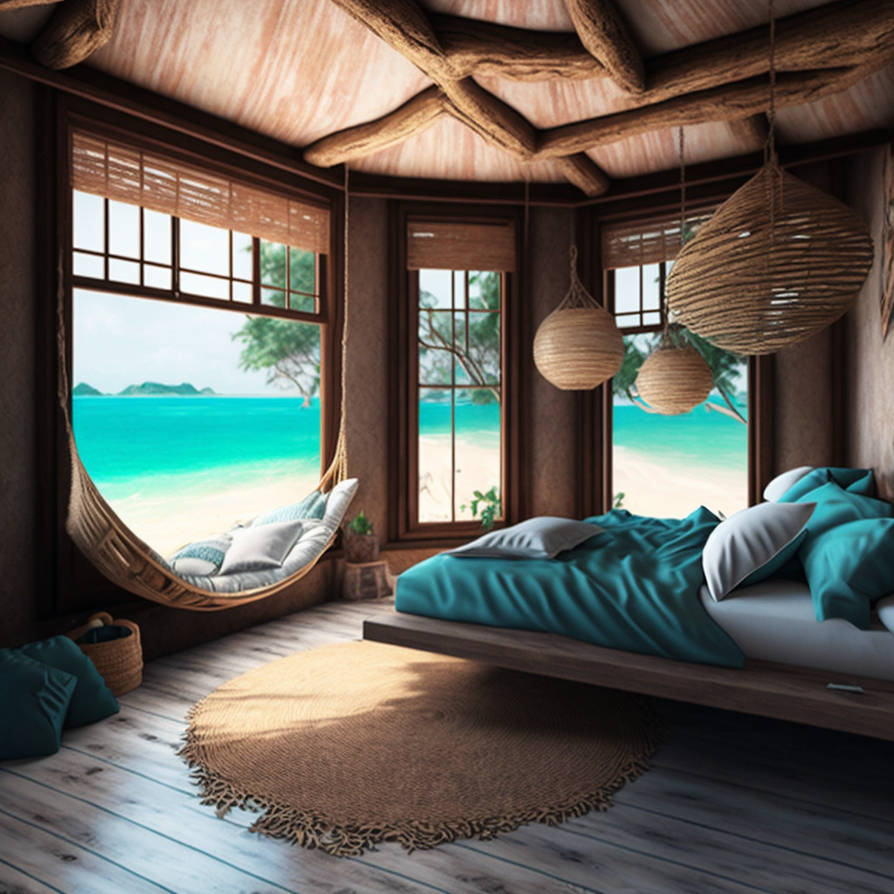 Tropical beach bedroom interior by rezapriy on DeviantArt
