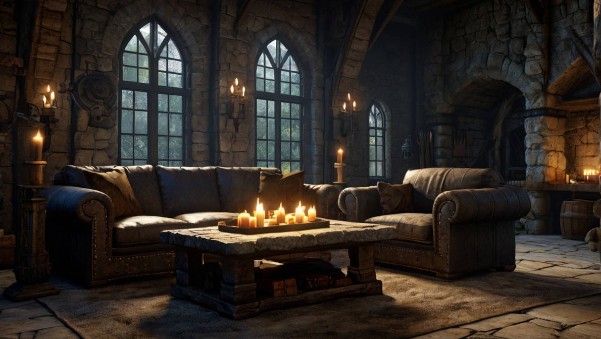 Dungeon Punk theme living room by rezapriy on DeviantArt