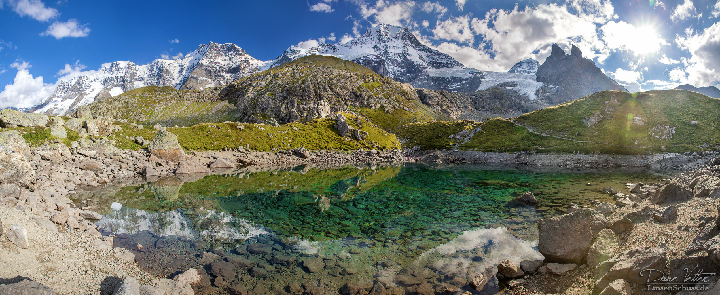 The crystal clear mountain lake