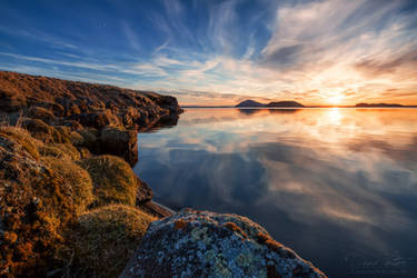 Sunset at the Myvatn Lake by LinsenSchuss