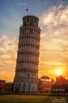 Leaning Tower of Pisa in the golden light by LinsenSchuss