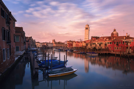 The setting sun at San Pietro di Castello