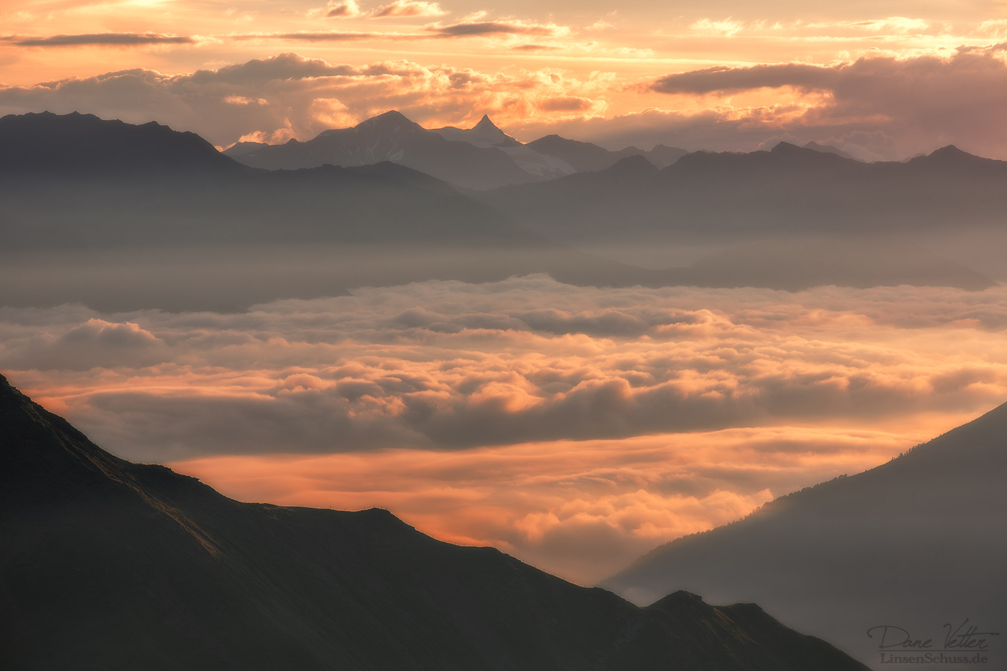 Sunrise over the clouds