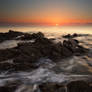 The rocks in the wild ocean