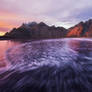 The last rays of sunshine at the Vestrahorn