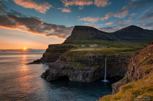 Sunset at Gasadalur by LinsenSchuss Sunset at Gasadalur by LinsenSchuss