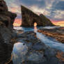 The rock arch in the sea