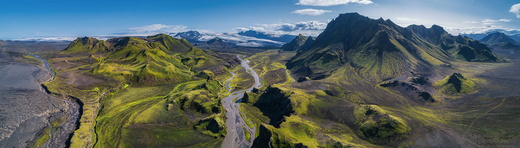 From the green mountains to the white glacier