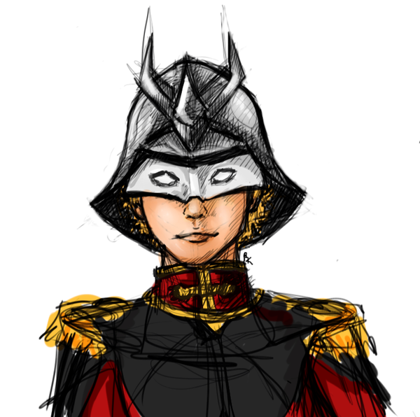 Char Aznable sketch - 4.19.15