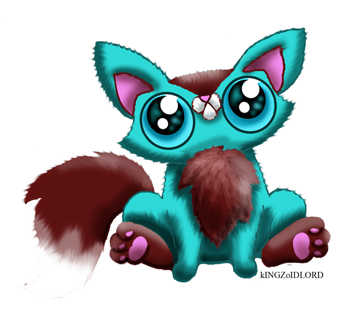 Funny cat adoptable fluffy turquoise fox