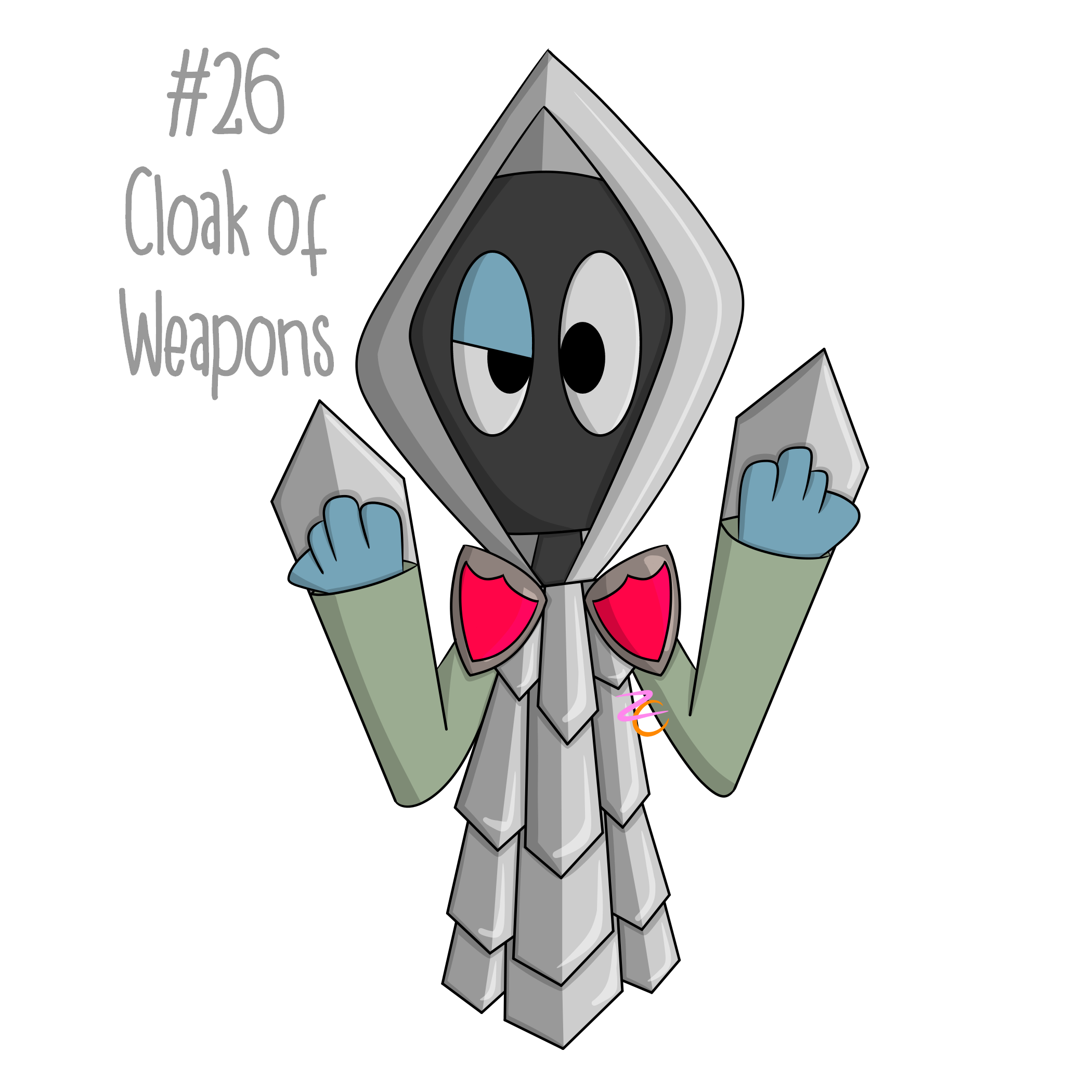 Cloaktober: Day 26 - Cloak of Weapons by ZootyCutie on DeviantArt