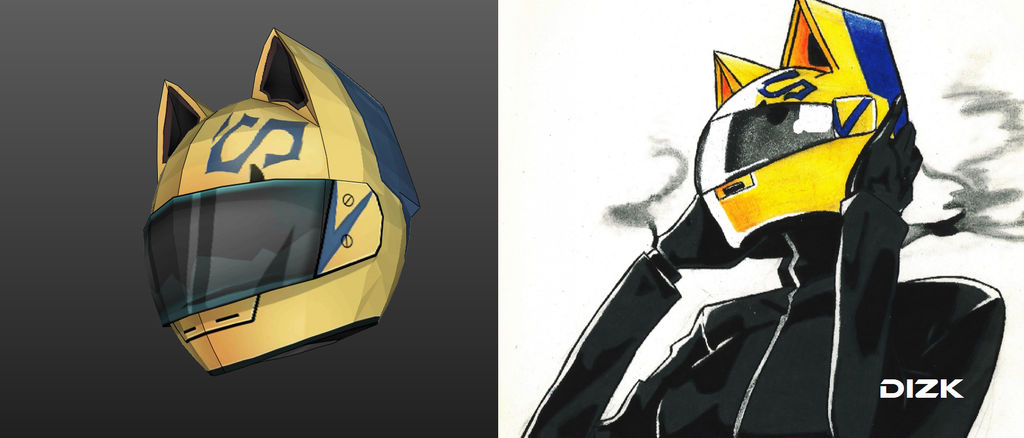 durarara motorcycle helmet Cat Loud Diesels Celty Sturluson DURARA! Helm Pepakura
