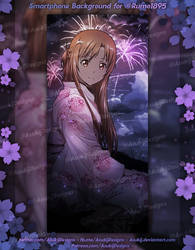 Smartphone Background - Asuna Fireworks