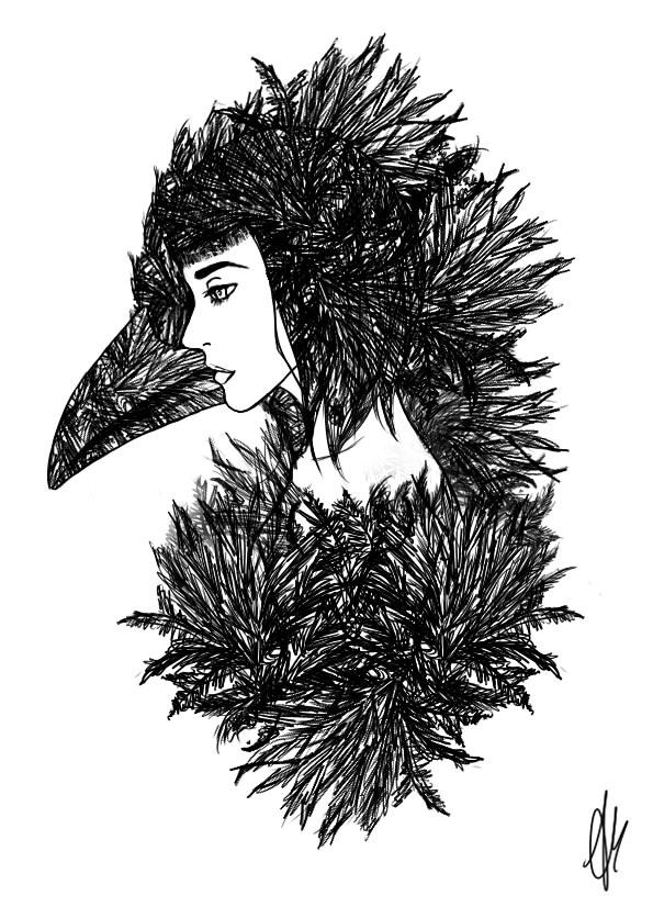 The crow inside her