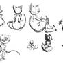 Sketches - anthro cat