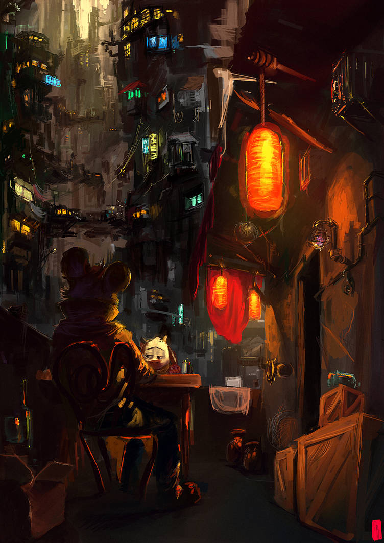Dinner in the City by GatoDelCielo
