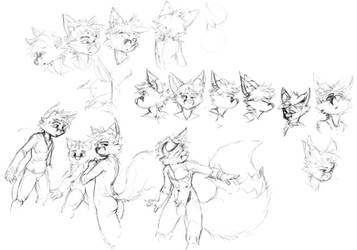 Body and neck sketches for a fox