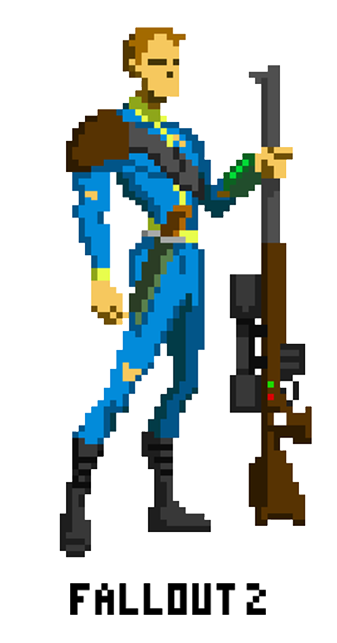 Fallout 2 The Vault Dweller pixel art