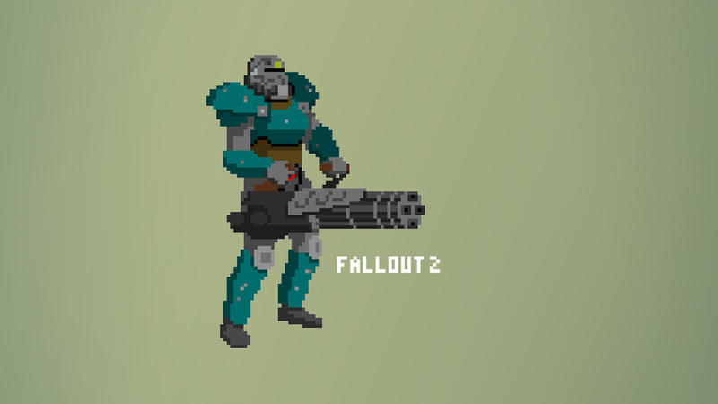 Fallout 2 BoS paladin pixel art wallpaper