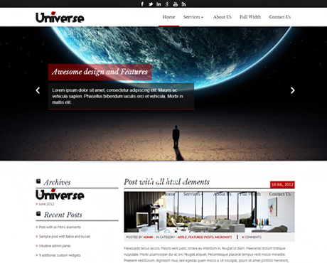 Universe Free WordPress Theme