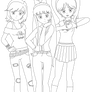 Power Puff Girls as Teenagers Lineart