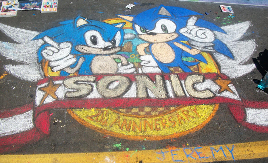 Sonic chalk drawing 2 by sonic01greenhill on DeviantArt