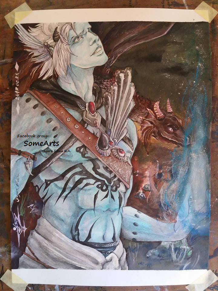 Fantasy man with dragon ( Garbutt - Dakoren)