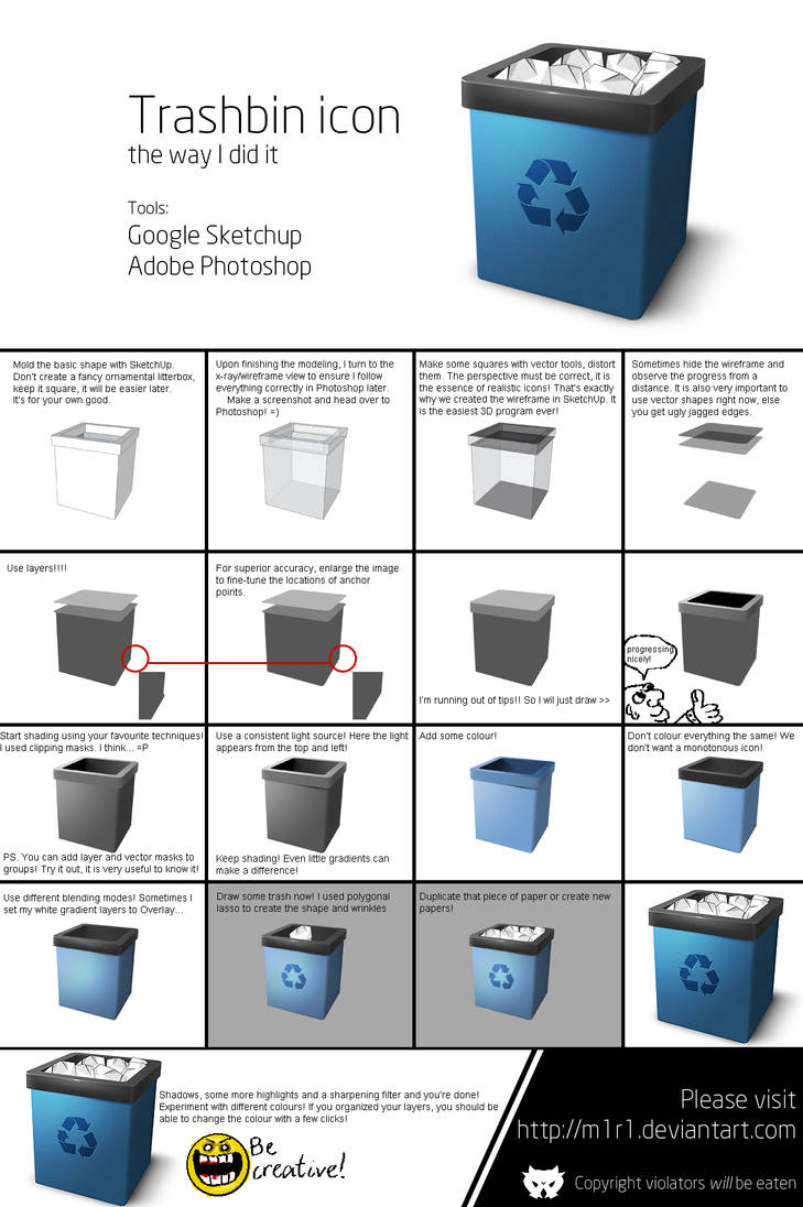 How to make a trashbin icon by m1r1