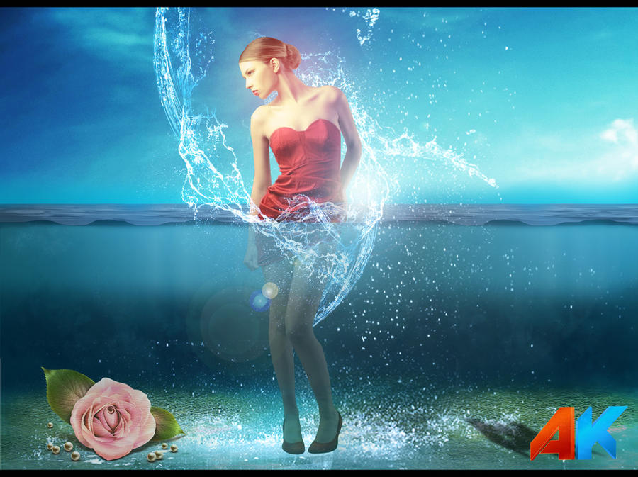 Watermark Lady Lady in water by abhikreationz on DeviantArt