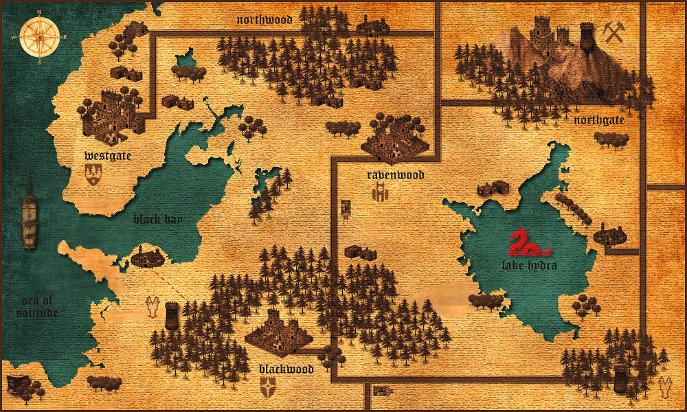 Raven Map Key Raven's Gate - RPG World Map / District Map by iRUSHFrost on DeviantArt
