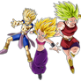 Caulifla ssj2 Kale ssj Cabba ssj2 render