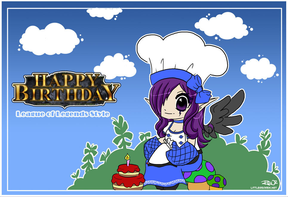 Happy Birthday Card V1 By Littleredren On Deviantart League Of Legends Happy Birthday Card