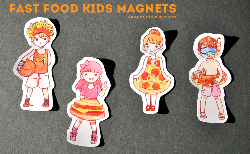 Fast Food Kids Family - MAGNETS FOR SALE ~