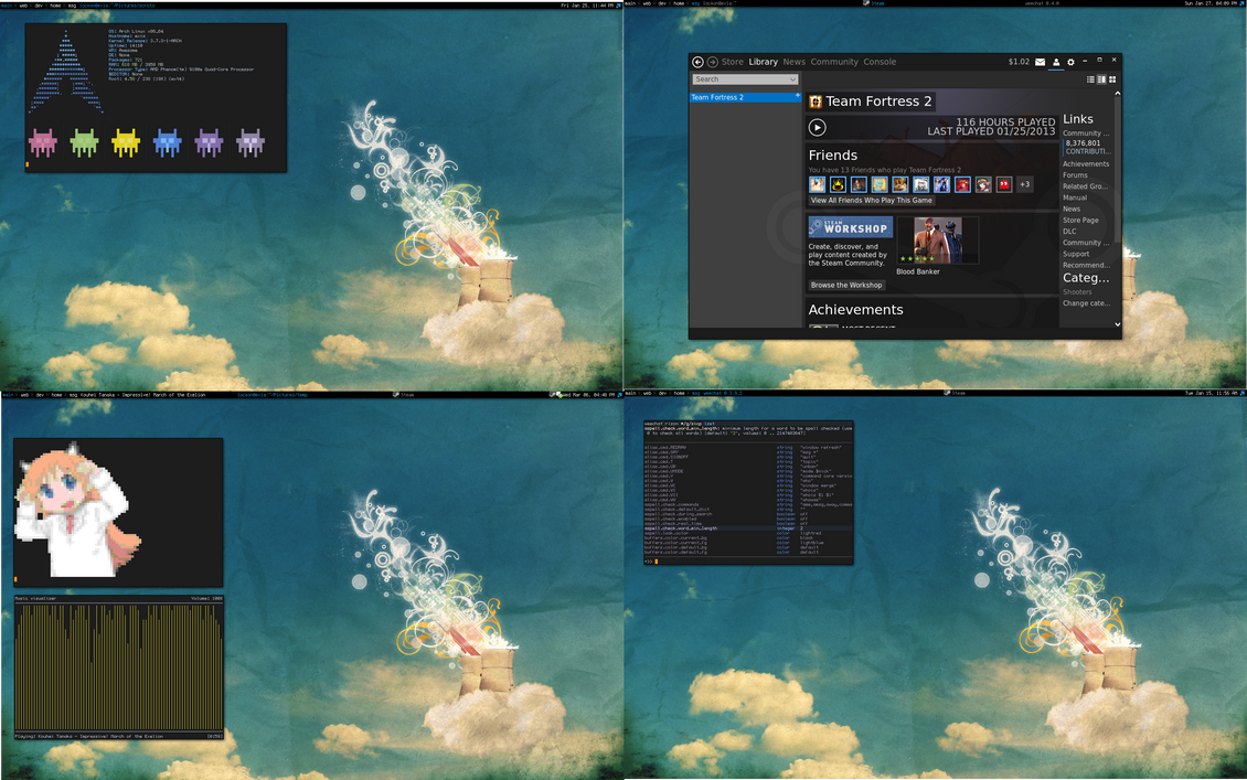 Screenshot with ncmpcpp January 25, 2013 by fmazon3 on DeviantArt