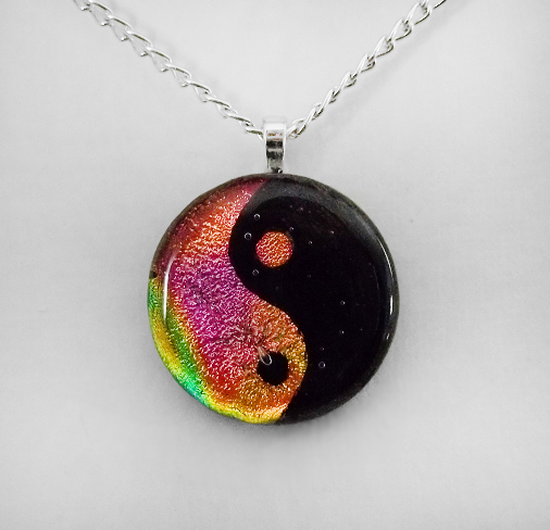 Yin-Yang Fused Glass Pendant